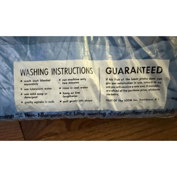 Vintage Fruit Of The Loom Flora Loom 72” X 90” Pink Blue Plaid NOS In Package - Picture 4 of 9